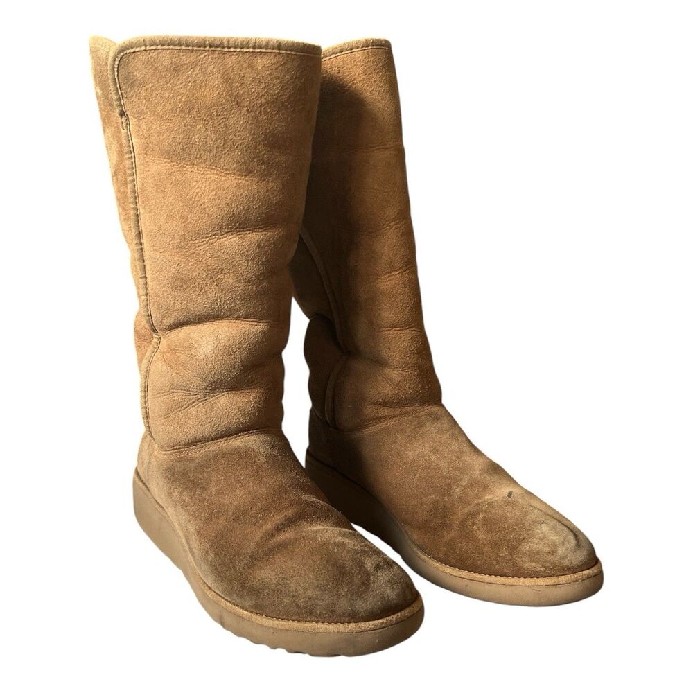UGG Kara Womens Classic Tall Slim Chestnut Water Resistant Wedge Boot Size  8